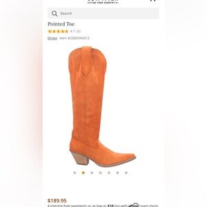 Beautiful Orange Dingo Cowboy Boots